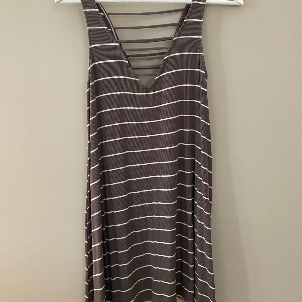 Socialite Brown and White Dress